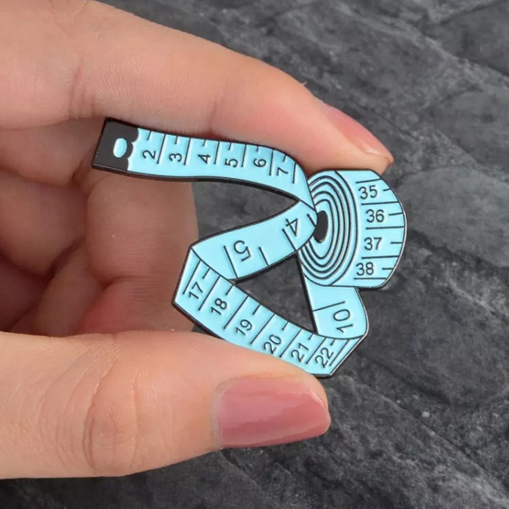 🎉 New Blue Measuring Tape Enamel Pin